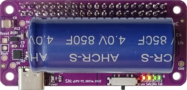 Top view of the Stubborn Balance Zero UPS HAT for Pi Zero without battery